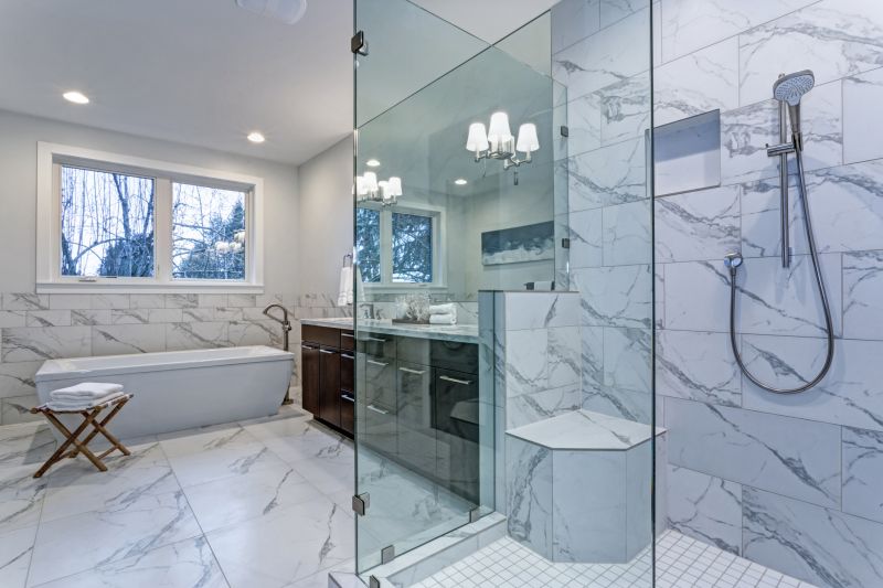 Contemporary Bathroom with Large Tiles